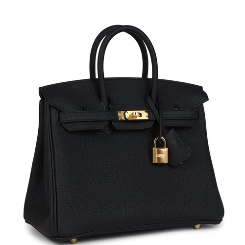 Hermes Birkin 25 Black Togo Gold Hardware