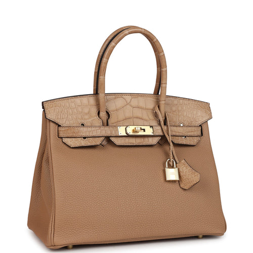 Hermes Birkin 30 Chai Matte Alligator and Togo Touch Permabrass Hardware