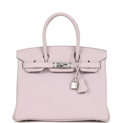 Hermes Birkin 30 Mauve Pale Clemence Palladium Hardware