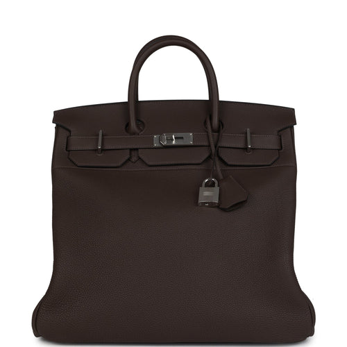 Pre-owned Hermes HAC Birkin 40 Ecorce Togo Palladium Hardware front