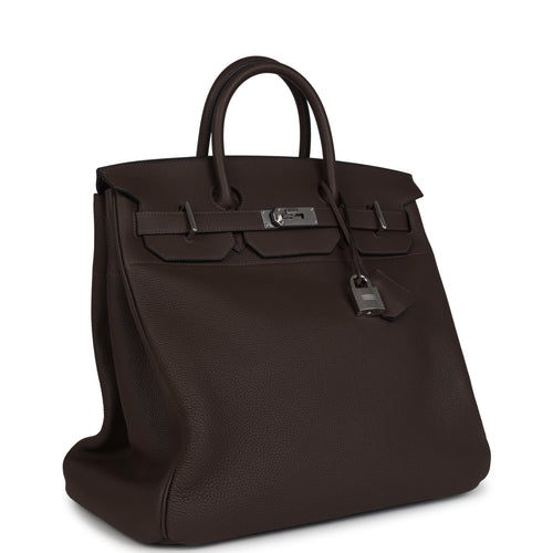 Pre-owned Hermes HAC Birkin 40 Ecorce Togo Palladium Hardware back