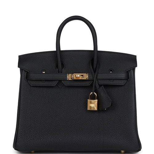 Hermes Birkin 25 Black Togo Gold Hardware