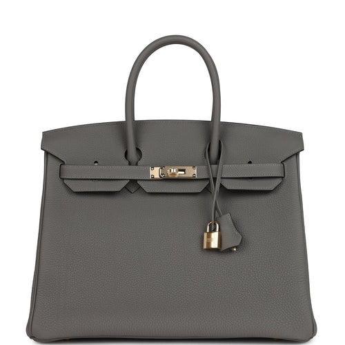Hermes Birkin 35 Gris Meyer Togo Permabrass Hardware