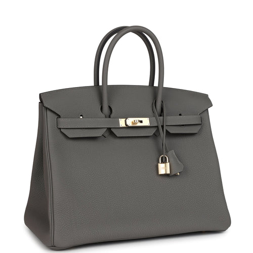 Hermes Birkin 35 Gris Meyer Togo Permabrass Hardware