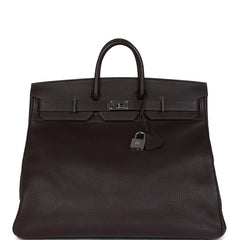 Vintage Hermes Birkin HAC 50 Maroon Fonce Fjord Palladium Hardware