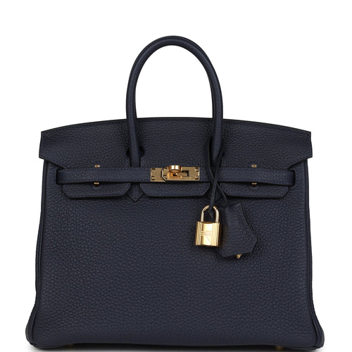 Hermes Birkin 25 Bleu Nuit Togo Gold Hardware