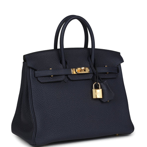 Hermes Birkin 25 Bleu Nuit Togo Gold Hardware