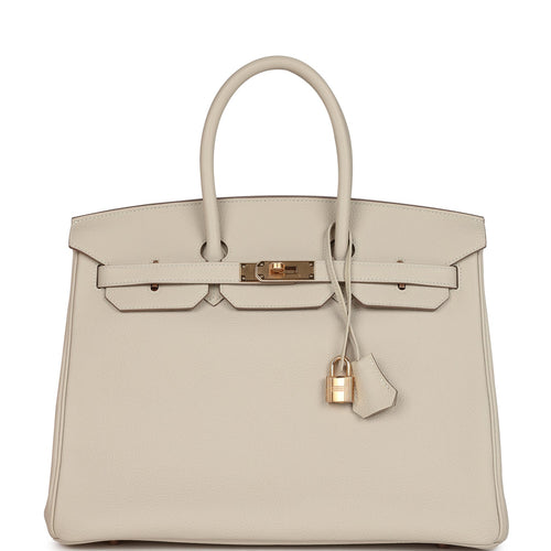 Hermes Birkin 35 Craie Togo Rose Gold Hardware