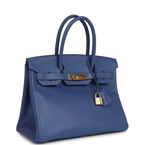 Pre-owned Hermes Birkin 30 Bleu Brighton Epsom Gold Hardware