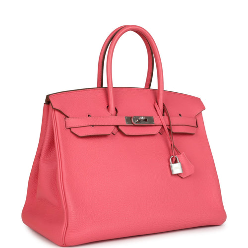 Pre-owned Hermes Birkin 35 Rose Lipstick Togo Palladium Hardware