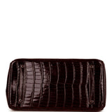 Pre-owned Hermes Birkin 35 Havane Shiny Porosus Crocodile Palladium Hardware