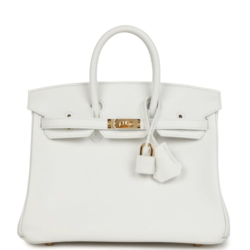 Hermes Birkin 25 New White Swift Gold Hardware