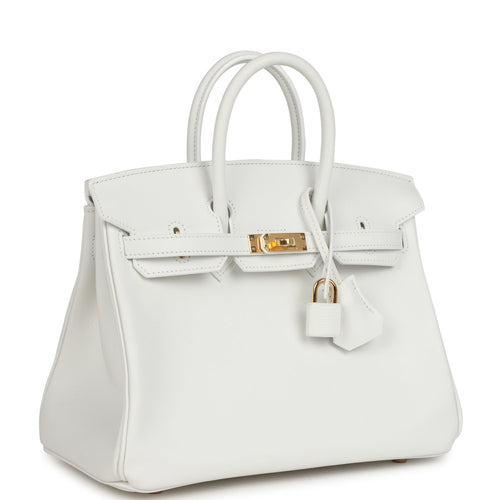 Hermes Birkin 25 New White Swift Gold Hardware