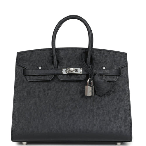 Hermes Birkin Sellier 25 Black Epsom Palladium Hardware