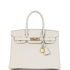 Hermes Birkin 30 Gris Pale Epsom Gold Hardware