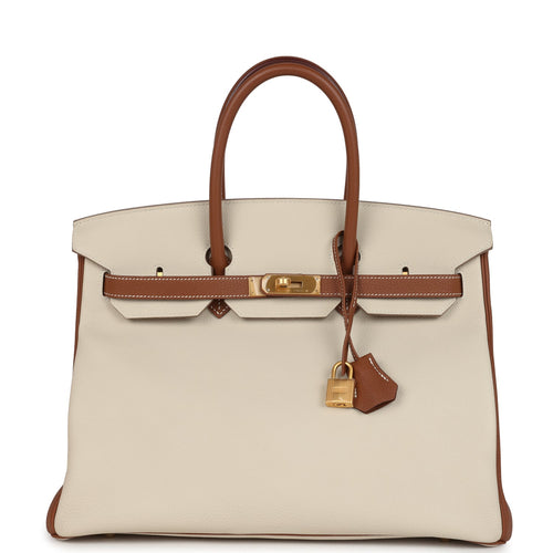Hermes Special Order (HSS) Birkin 35 Craie and Gold Togo Brushed Gold Hardware