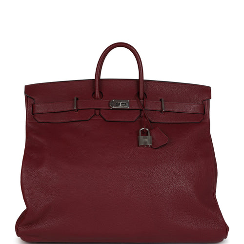 Vintage Hermes Birkin HAC 50 Rouge H Fjord Palladium Hardware