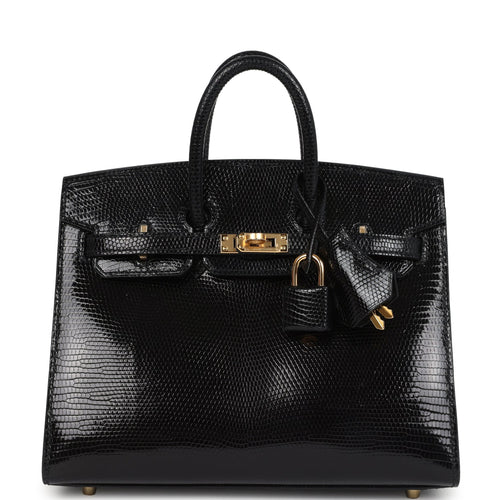 Hermes Birkin Sellier 20 Black Varanus Niloticus Lizard Gold Hardware
