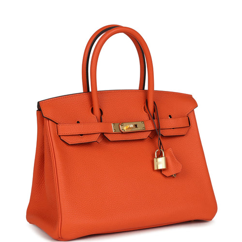 Hermes Birkin 30 Feu Togo Gold Hardware