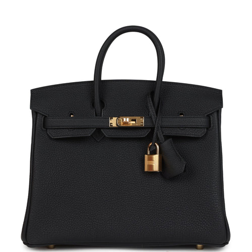 Hermes Birkin 25 Black Togo Gold Hardware