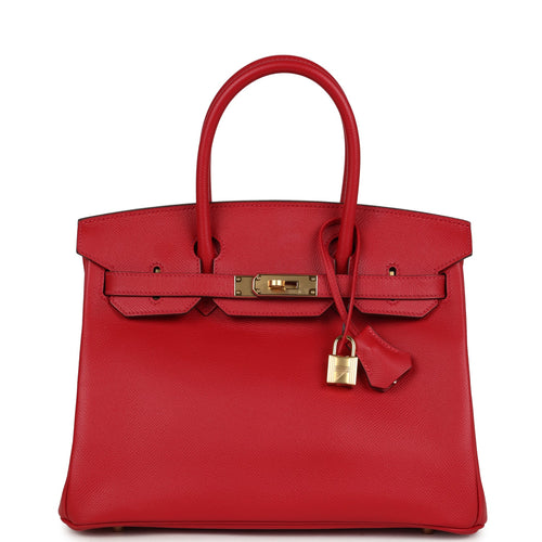 Hermes Birkin 30 Rouge Casaque Epsom Gold Hardware