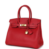 Hermes Birkin 30 Rouge Casaque Epsom Gold Hardware