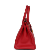 Hermes Birkin 30 Rouge Casaque Epsom Gold Hardware