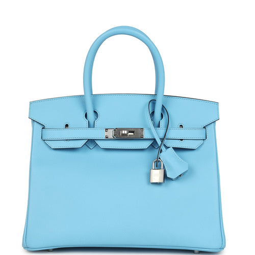Hermes Birkin 30 Bleu Celeste Epsom Palladium Hardware