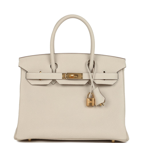 Hermes Birkin 30 Craie Togo Gold Hardware