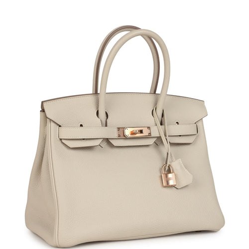 Hermes Birkin 30 Craie Togo Rose Gold Hardware