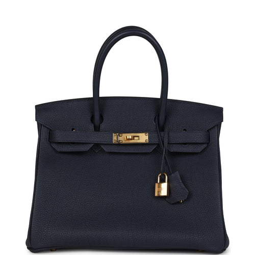 Hermes Birkin 30 Bleu Nuit Togo Gold Hardware