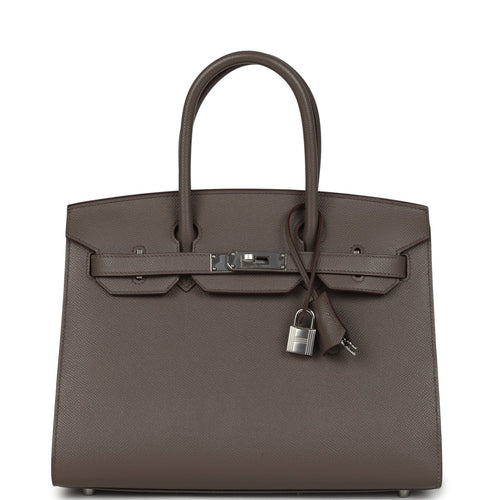 Hermes Birkin Sellier 30 Etain Epsom Palladium Hardware