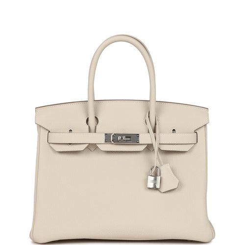 Hermes Birkin 30 Craie Togo Palladium Hardware