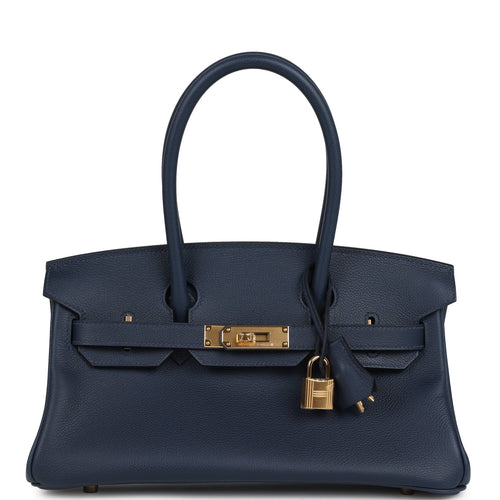 Hermes Shoulder Birkin Light 29 Bleu Abysse Evercolor Gold Hardware