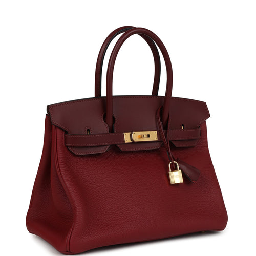 Hermes Birkin 30 Rouge H Verso Sombrero and Clemence Touch Gold Hardware
