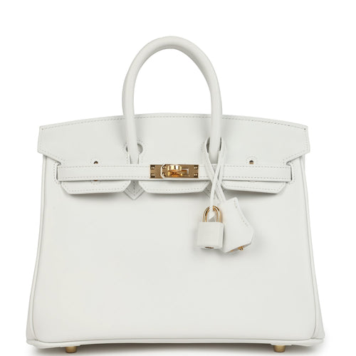 Hermes Birkin 25 New White Swift Gold Hardware