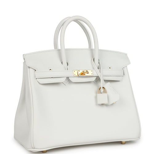 Hermes Birkin 25 New White Swift Gold Hardware