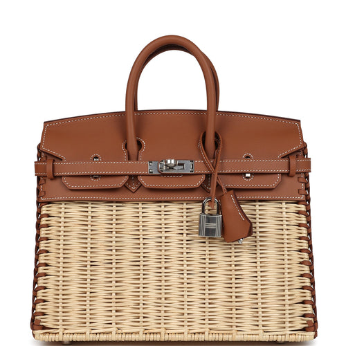 Hermes Picnic Birkin Sellier 25 Gold Swift Palladium Hardware