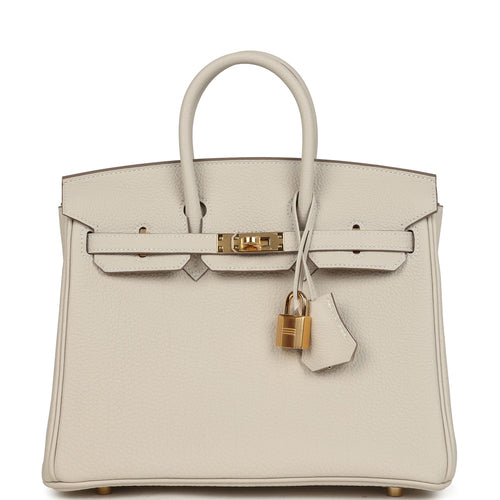 Hermes Birkin 25 Craie Togo Gold Hardware