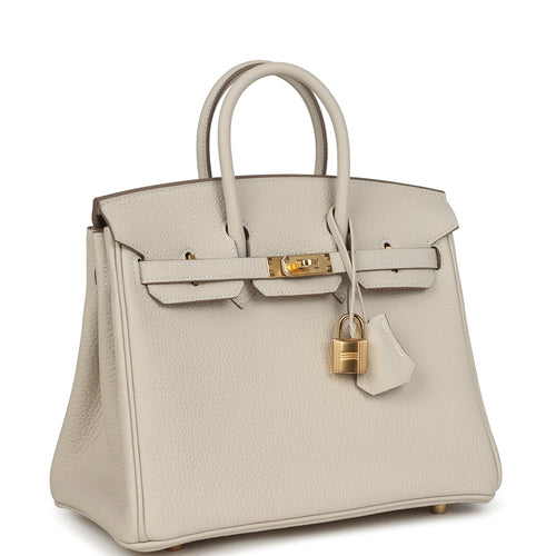 Hermes Birkin 25 Craie Togo Gold Hardware