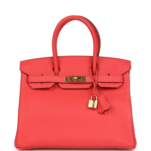 Pre-owned Hermes Birkin 30 Bougainvillea Clemence Gold Hardware
