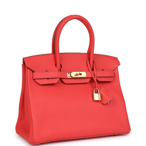 Pre-owned Hermes Birkin 30 Bougainvillea Clemence Gold Hardware