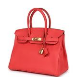 Pre-owned Hermes Birkin 30 Bougainvillea Clemence Gold Hardware