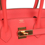 Pre-owned Hermes Birkin 30 Bougainvillea Clemence Gold Hardware