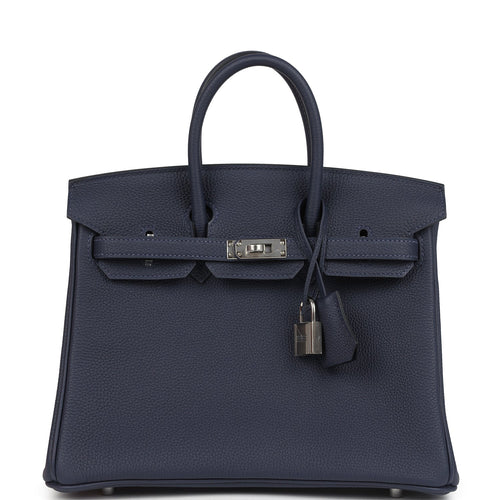 Hermes Birkin 25 Bleu Nuit Togo Palladium Hardware