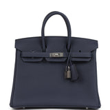 Hermes Birkin 25 Bleu Nuit Togo Palladium Hardware