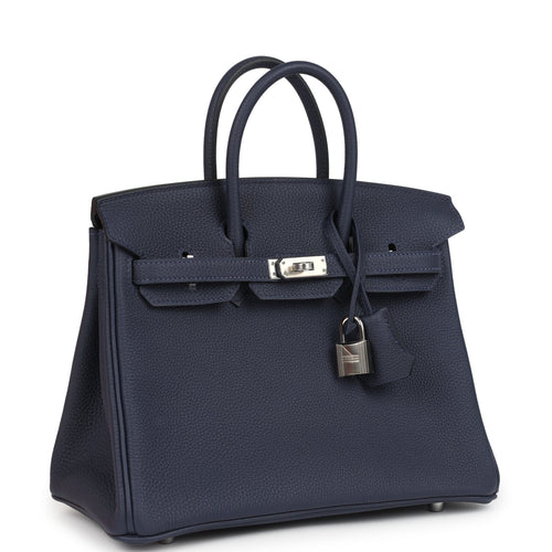 Hermes Birkin 25 Bleu Nuit Togo Palladium Hardware