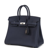 Hermes Birkin 25 Bleu Nuit Togo Palladium Hardware
