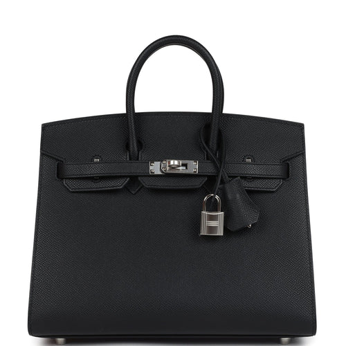 Hermes Birkin Sellier 25 Black Epsom Palladium Hardware