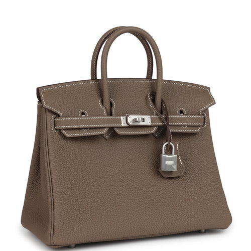 Hermes Birkin 25 Etoupe Togo Brushed Palladium Hardware
